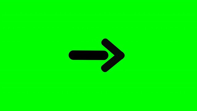 Animated Download Arrow Icon. Save file icon animation Green screen file document import download Archive and folders. Arrow bar Button swipe Right Left