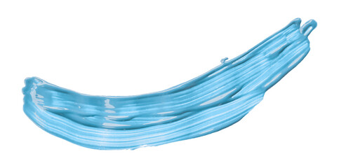 Fototapeta premium Shiny light blue brush watercolor painting isolated on transparent background. watercolor png