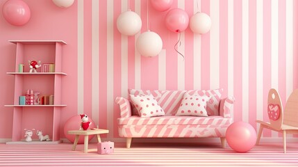 design pink room mockup