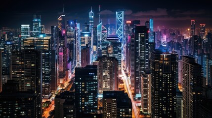 Obraz premium buildings night lights