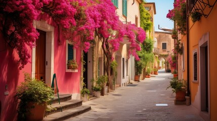 Fototapeta premium charmg italy pink In the second photograph we see