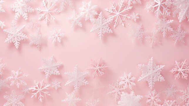 shades pink snowflake background