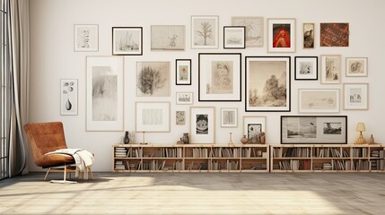 Fototapeta premium atmosphere blurred modern vintage interior art frame