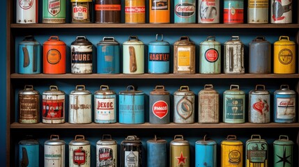 Fototapeta premium metal vintage oil can