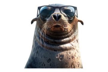 Seal sunglasses isolated on transparent background