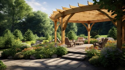 Obraz premium gazebo beam timber frame