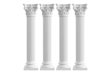 Obraz premium Set of Architectural white columns isolated on transparent background