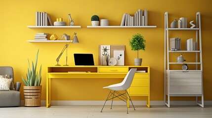 vibrant home interior yellow