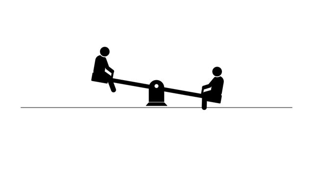 Swing logo icon, seesaw icon animation, childhood memoirs, seesaw icon,