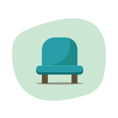 Modern armchair on a bright background. Armchair icon. Vector illustration.