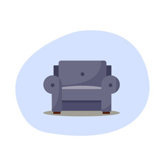 Modern armchair on a bright background. Armchair icon. Vector illustration.