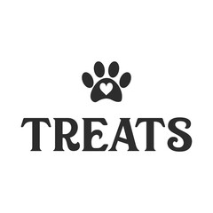 Treats vector quote. Dog treat isolated on white background. Pets food symbol. Bone shaped treats for dogs. Vector illustration.