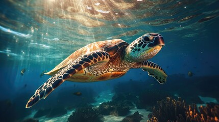 Fototapeta premium marine underwater with light