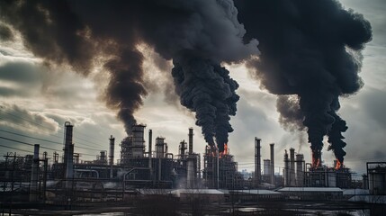 emissions oil refinery smoke