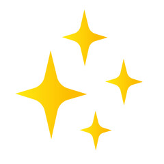 Generate or Gen AI Icon. Sparkles Stars Icon. Golden and yellow star emoji isolated