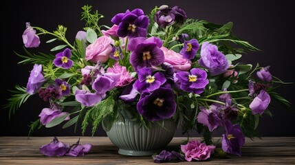 pansies purple florals