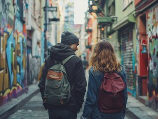 Shoot friends or couples walking through vibrant city streets