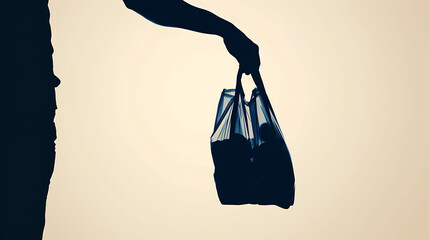 World Plastic bag free day concept, Isolate on black of plastic bag