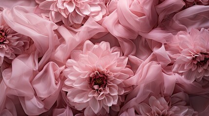 textured pink flower background top view cloth