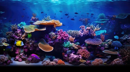 Fototapeta premium coral blue and purple water