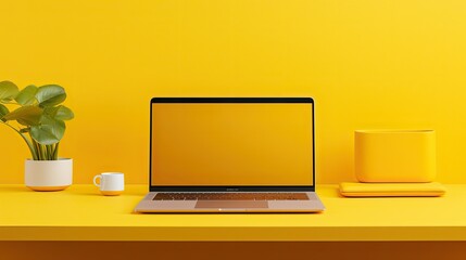 laptop yellow technology