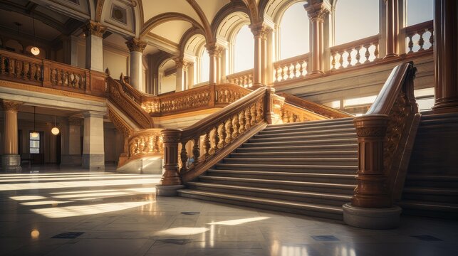 grand blurred courthouse interior
