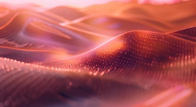 This visually captivating image showcases a detailed close up of a 3D rendered digital landscape The scene features a mesmerizing array of smooth flowing textures and gradients creating a futuristic