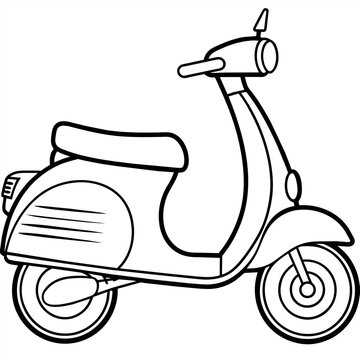 recommend clip art: Scooter outline illustration digital coloring book page line art drawing