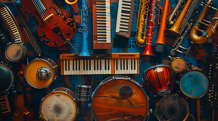 World Music Day Concept All musical instruments