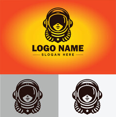 Astronaut helmet icon Space helmet Extravehicular Pressure suit helmet flat logo sign symbol editable vector