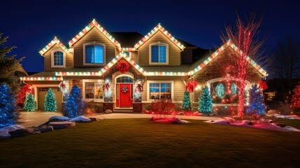 Fototapeta premium festive christmas outdoor lights