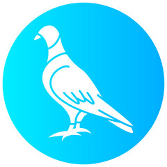 pigeon round glyph vector icon