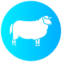 sheep round glyph vector icon