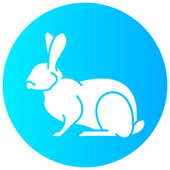 rabbit round glyph vector icon