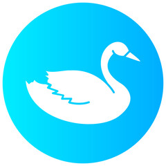 swan round glyph vector icon