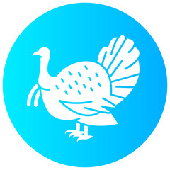 turkey round glyph vector icon