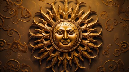 antique vintage sun face