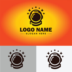 Astronaut helmet icon Space helmet Extravehicular Pressure suit helmet flat logo sign symbol editable vector