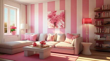 room pink stripes
