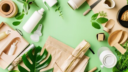Eco-friendly Products - Images of biodegradable products, eco-friendly packaging, and sustainable consumer goods. 