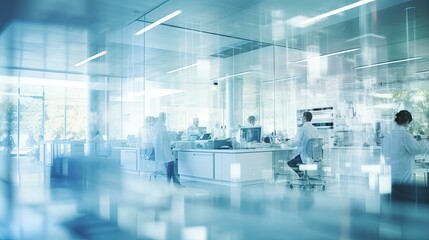 science blurred medical interior building