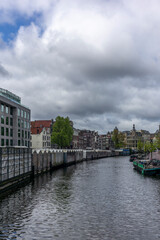 The floating Amsterdam Flower Market ("Bloemenmarkt") in spring
