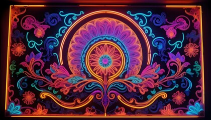Psychedelic Art Inspired Neon Sign With Vibrant Co Upscaled 4