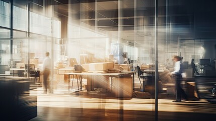 energy blurred office interior construction