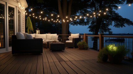 Obraz premium garden outdoor string lights