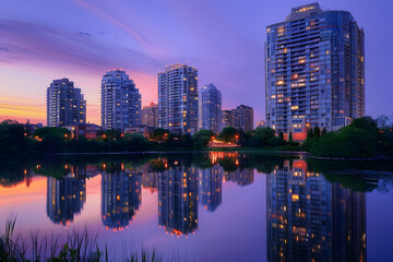 Elegant High-rise Condominiums at Twilight 