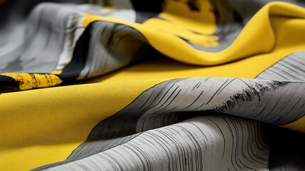 textile yellow and gray abstract
