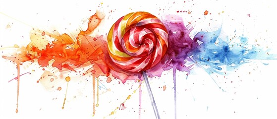 A vibrant watercolor illustration showcasing a set of chefs textiles, including a crisply folded apron, patterned oven mitts, and a collection of checkered kitchen towels, all rendered in rich colors 