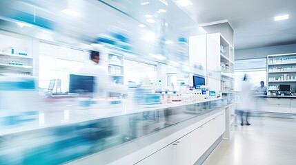 medications blurred medical office interior