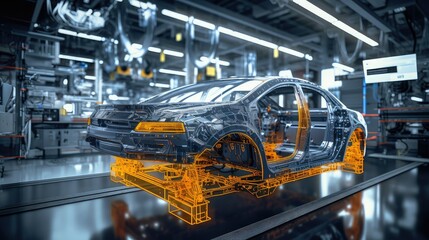 Fototapeta premium system technology car production